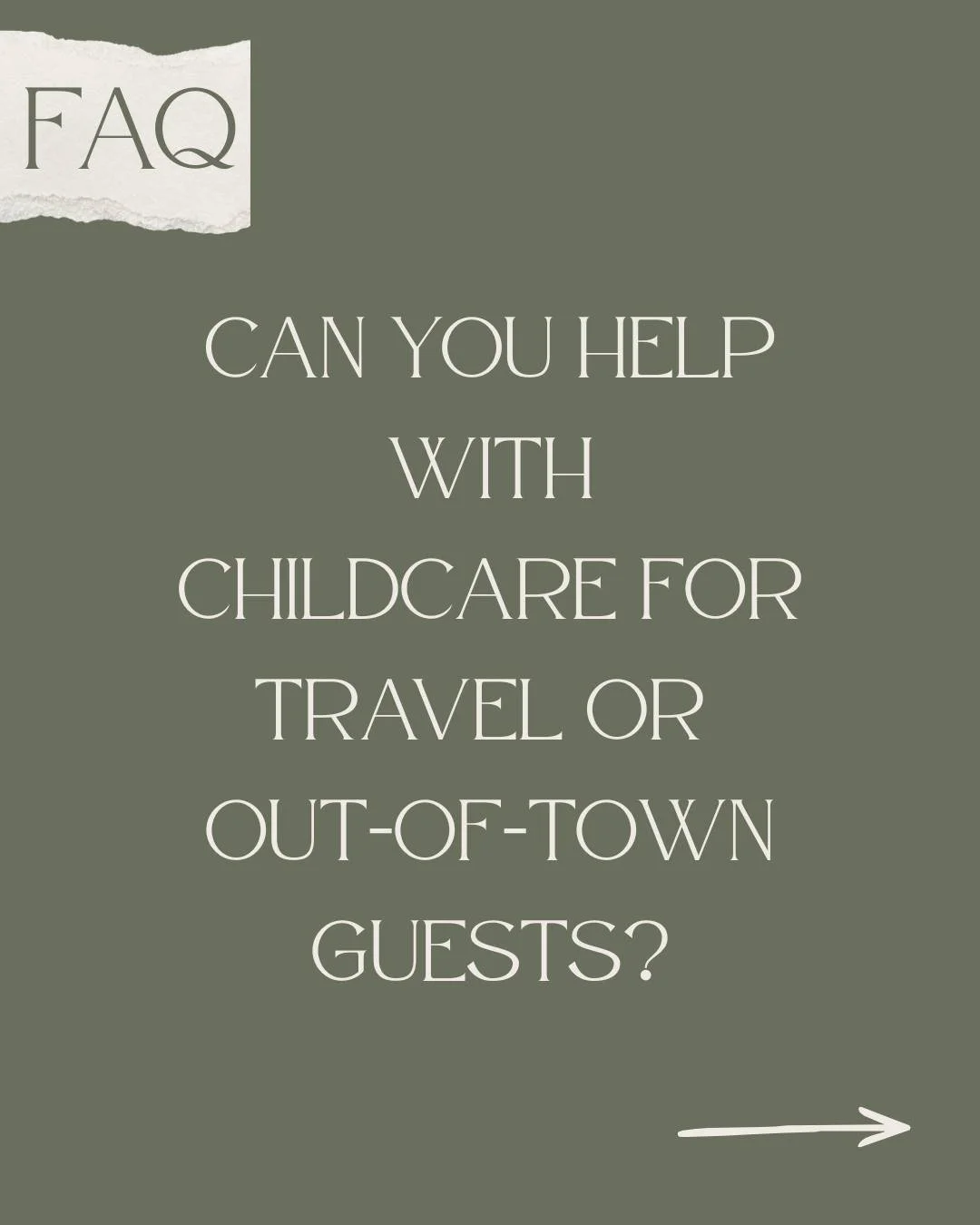 ❓ FAQ FRIDAY ❓
Can you help with childcare 
for travel or out-of-town guests?

👉Yes, definitely!

Your guests traveled all this way to 
celebrate with you&hellip; 
they shouldn&rsquo;t have to spend the 
whole event stressing about childcare. ✨

Whe