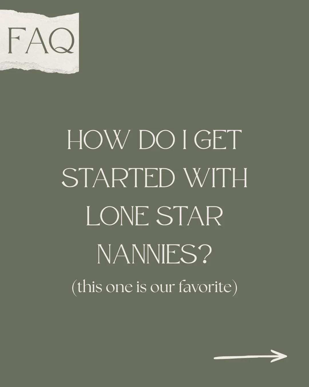 Friday FAQ
(and this one is always our favorite)

"How do we get started with Lone Star Nannies?"

One of the biggest misconceptions 
about hiring a nanny is that the 
process has to be complicated. 💛

The truth? 
Getting started is easier