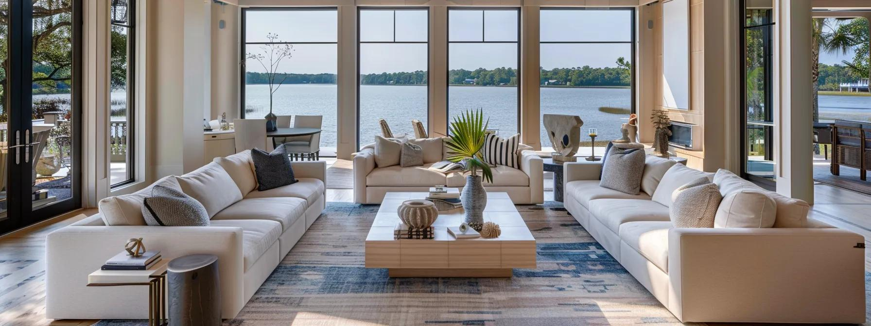 Luxury Custom Furniture for Lake Lanier Lakefront Homes With Upscale Coastal-Southern Interior Design