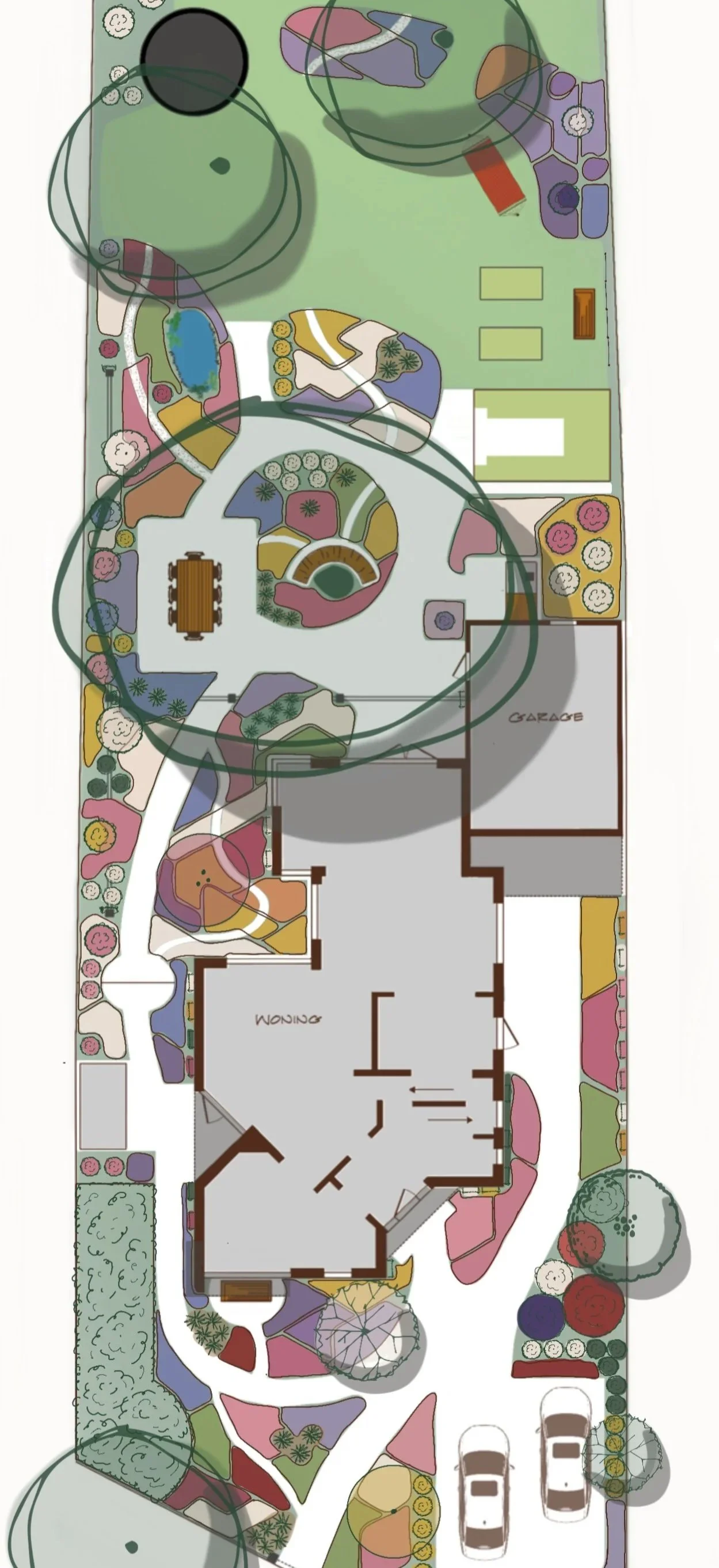 Uitgewerkt beplantingsplan bij een tuinontwerp op maat