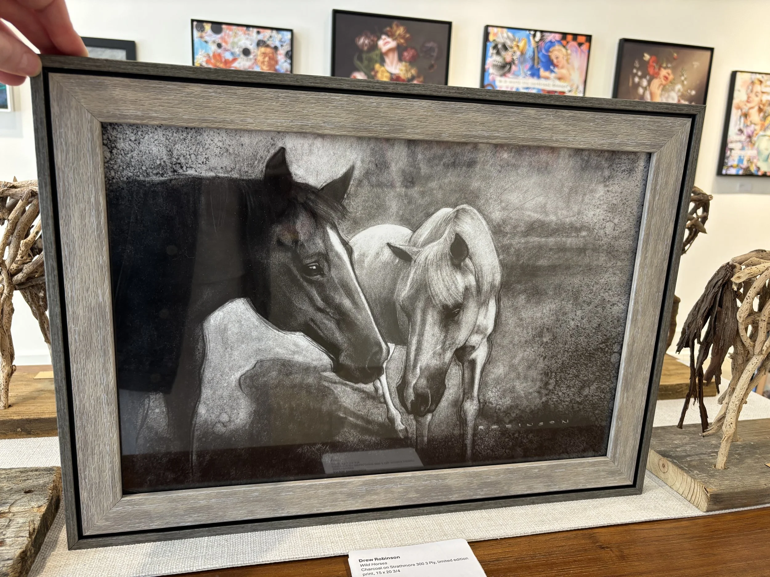 Wild Horses by Drew Robinson
Charcoal on Strathmore 300 3 Ply, limited edition print, 15 x 20 3/4
