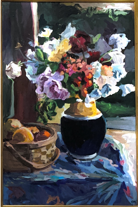 Blue Table Still Life by Geer Morton