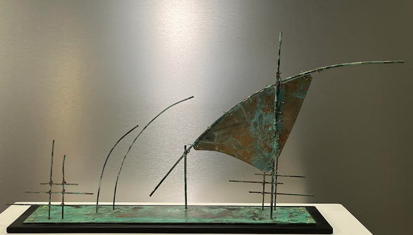 Swift and Not So Much, 24" x 36" x 4". Patinated Copper, $1,200