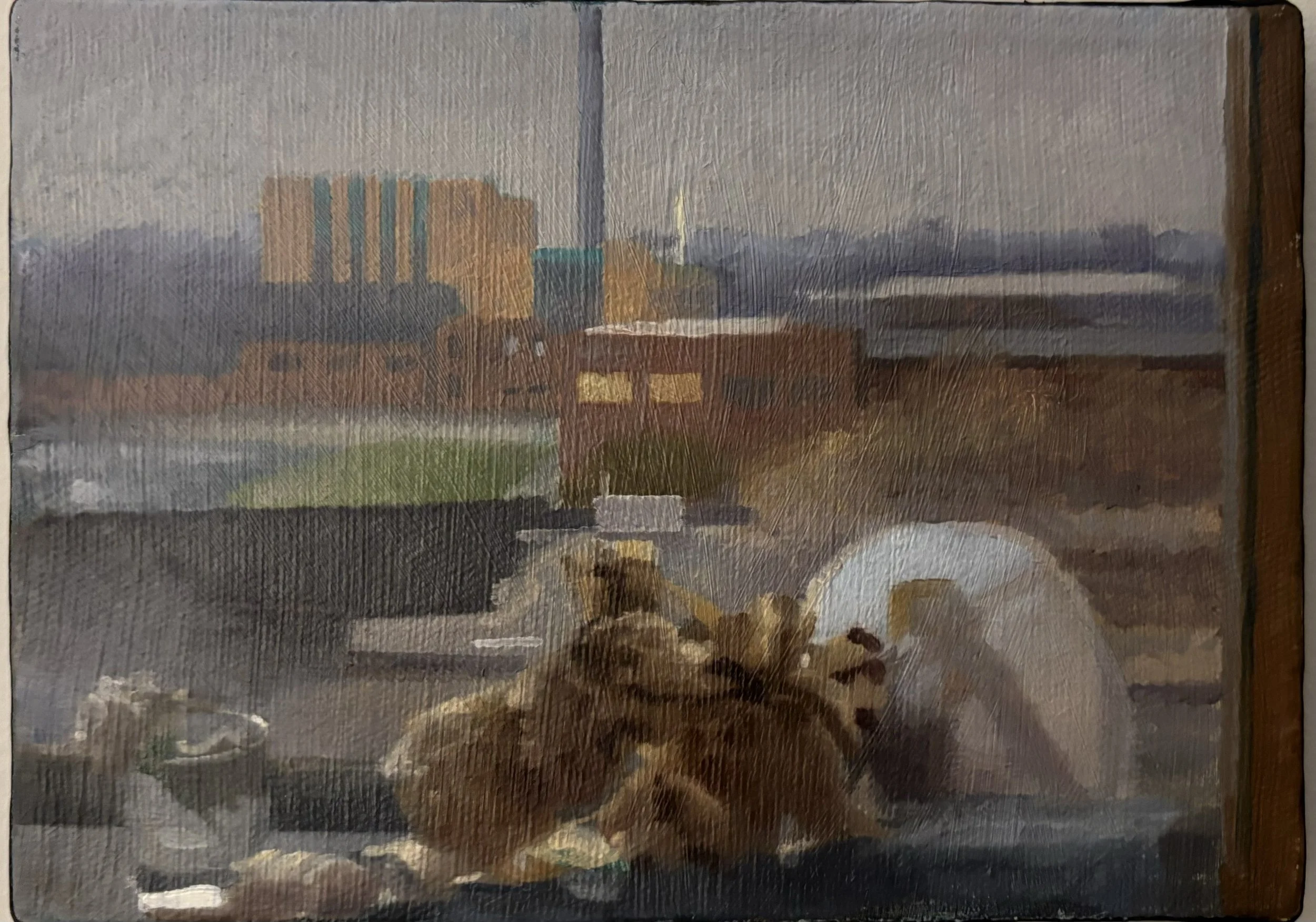 Matthew Krone, Studio Window Landscape II, oil on canvas, 5 x 7 inches