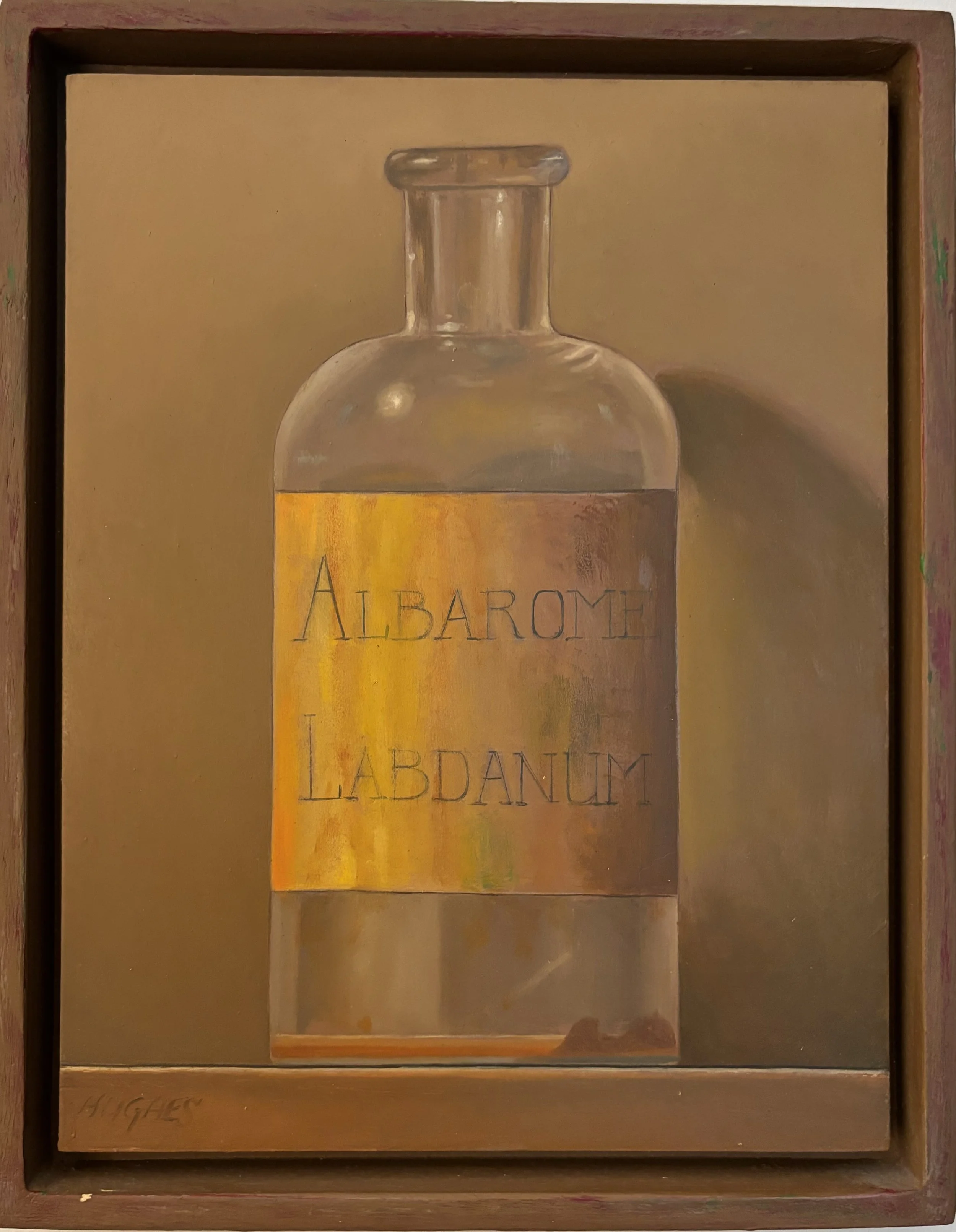 Manuel Hughes, Albarome Labdanum, oil on panel, with frame 11 1/2 x 9 inches