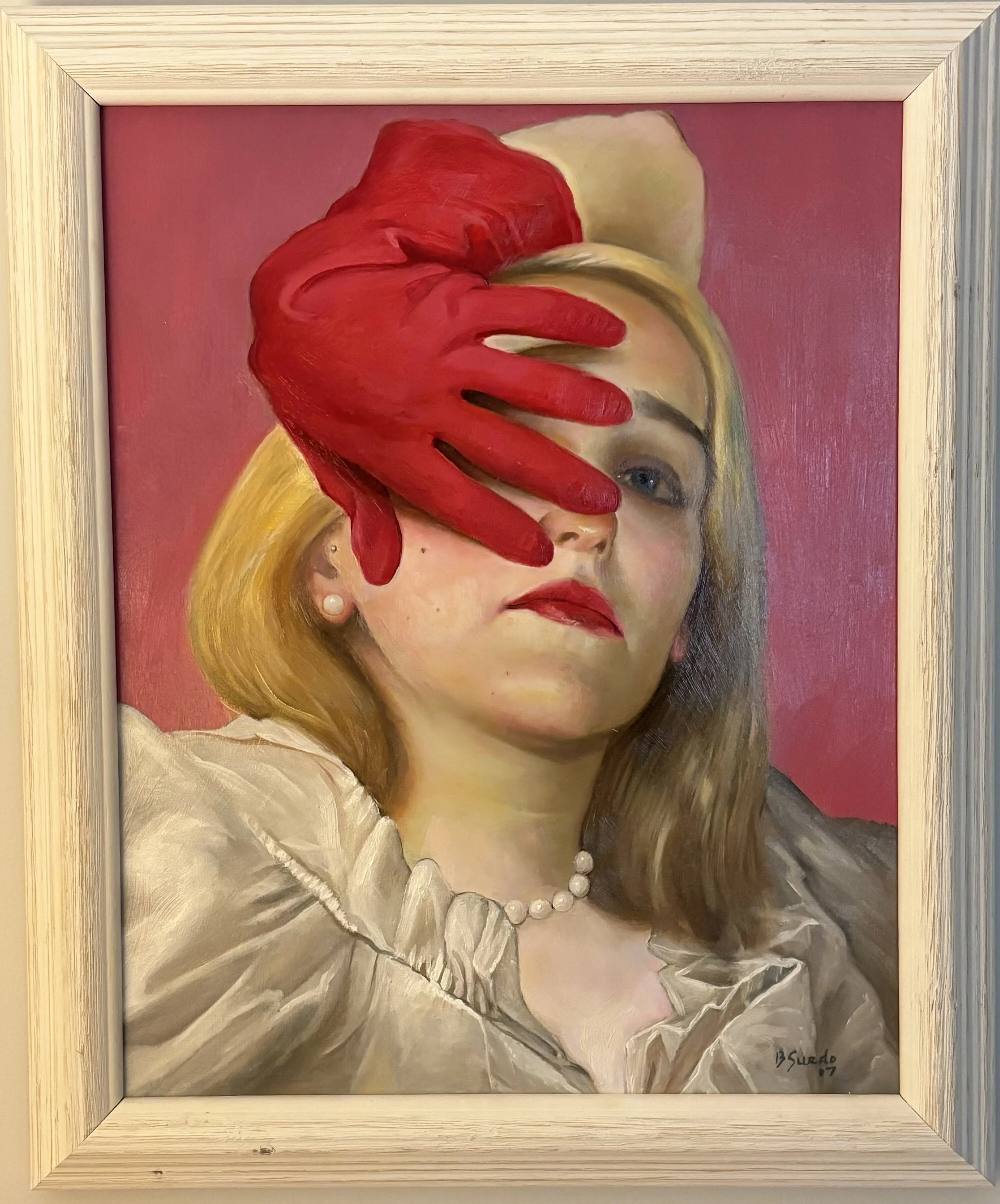Bruno Surdo, Red Glove, oil on panel, unframed 16 x 20 inches