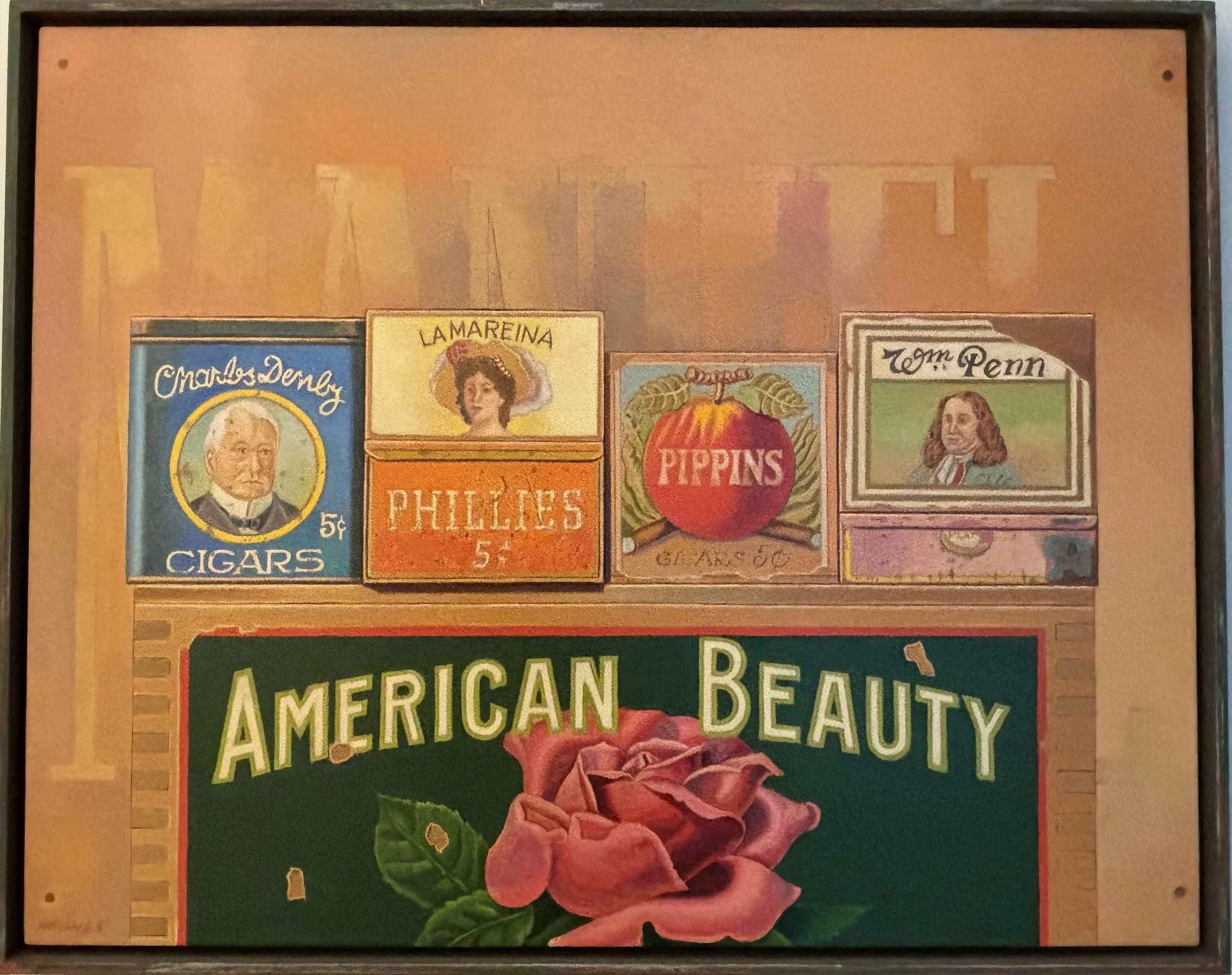 Manuel Hughes, American Beauty, oil on panel, with frame 21 x 26 inches