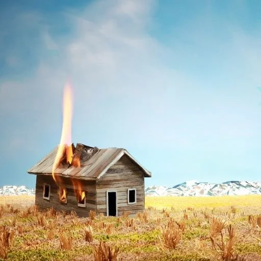 Cabin Fire (small) by Stephen Dorsett