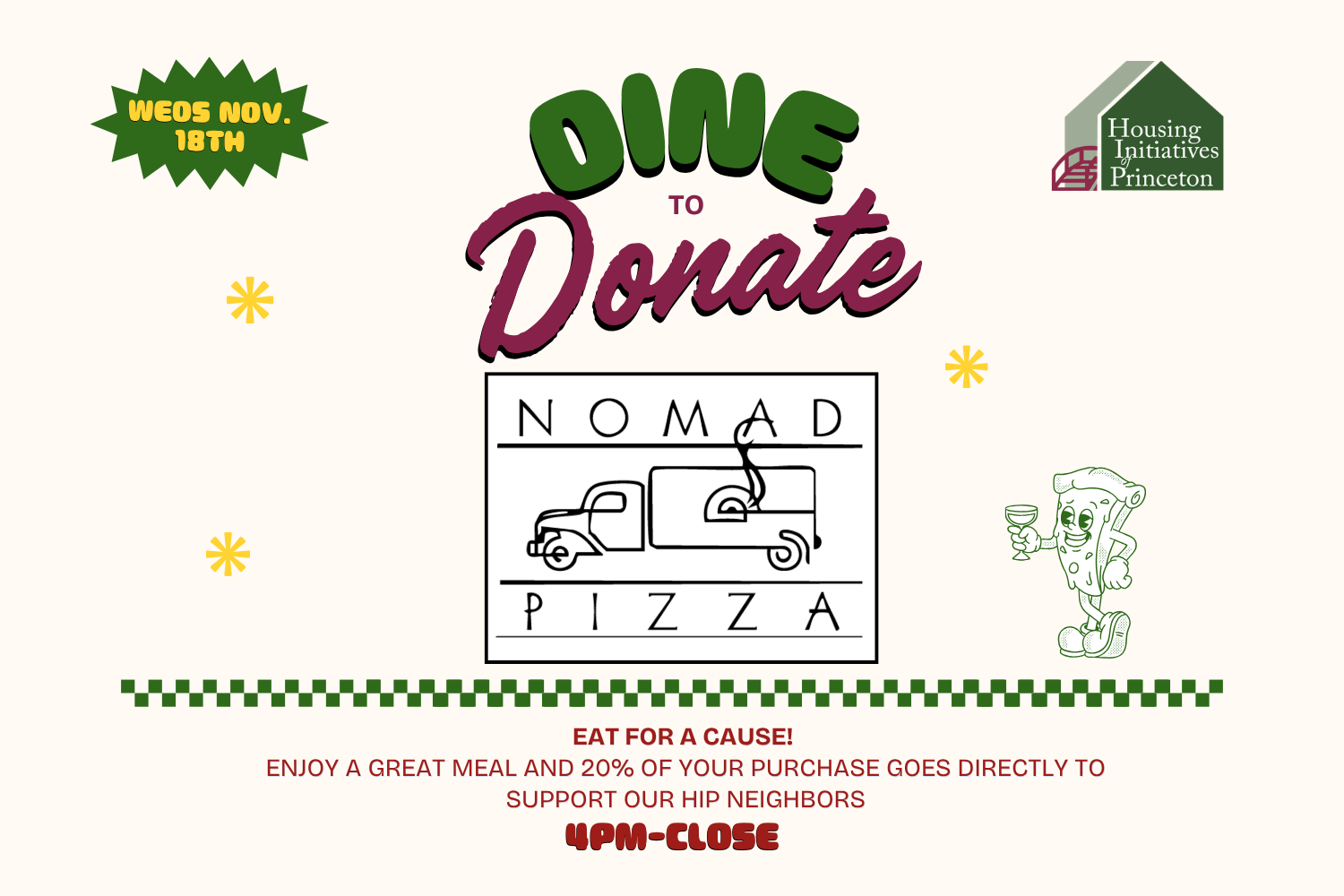 Dine to Donate: HIP @ Nomad Pizza