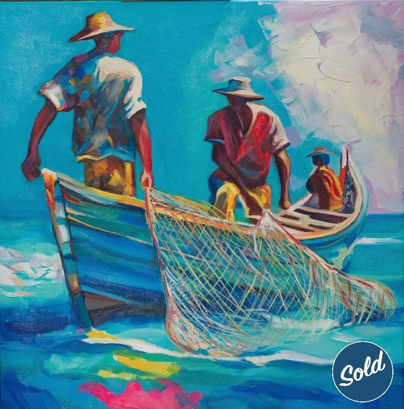 Men At Sea - 18” x 18”