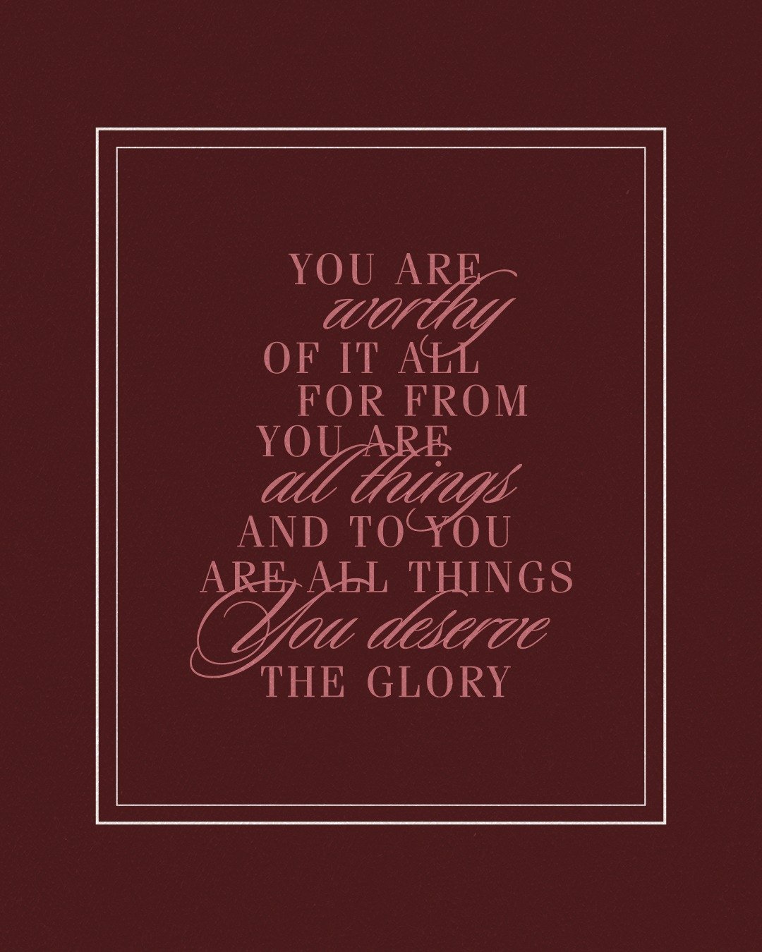 JESUS deserves the glory!