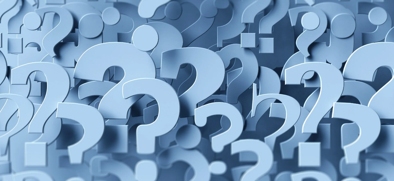 Blue Question Marks representing patient questions for Dr STeven Bock