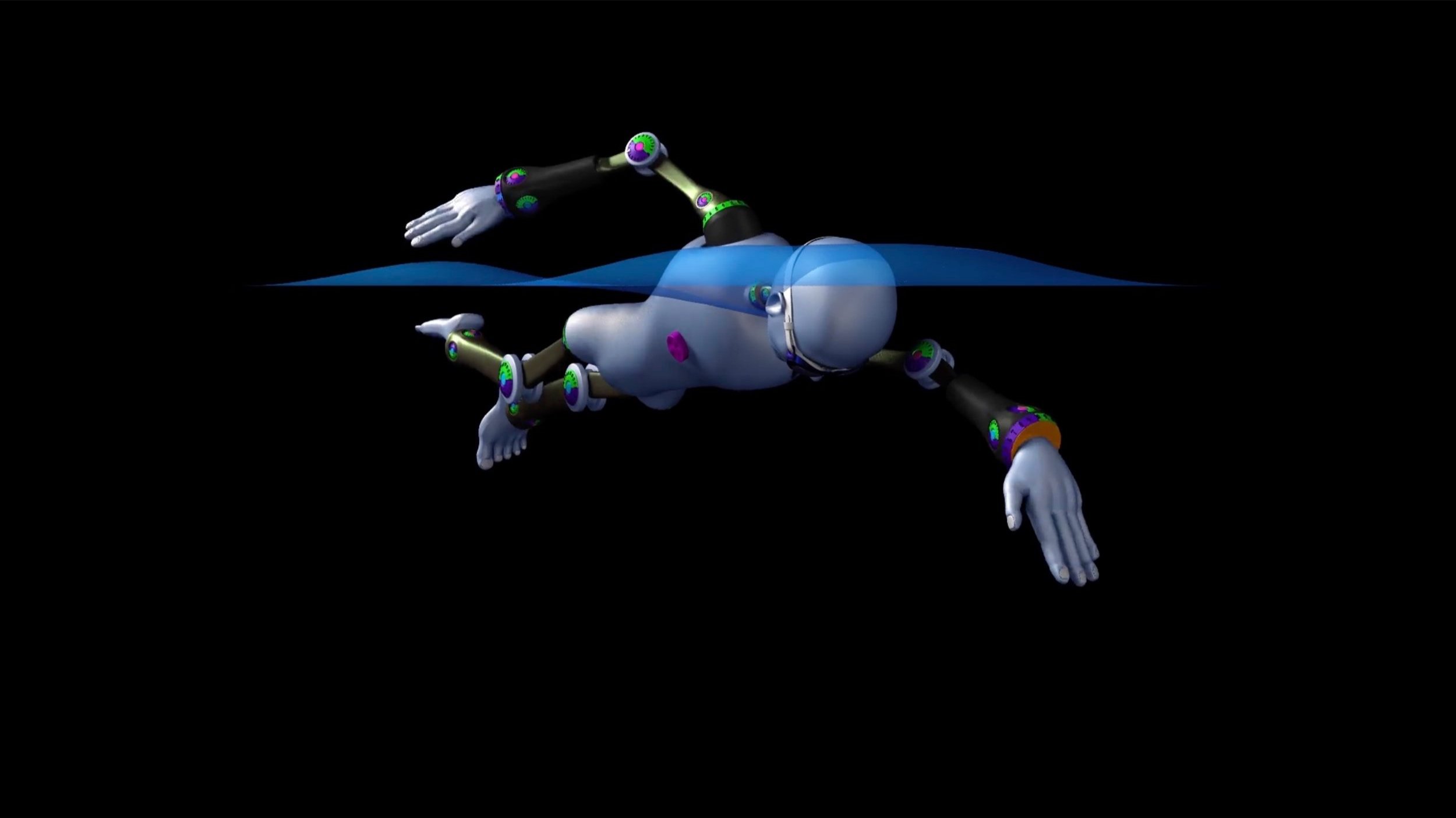 Perspective angle: Camera faces the avatar so that you can see it partially from the front, partially from the side