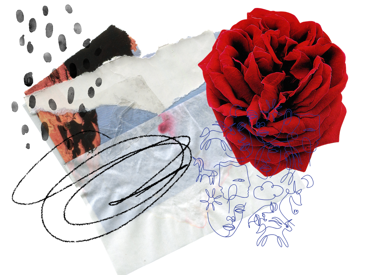 Red Flower Collage