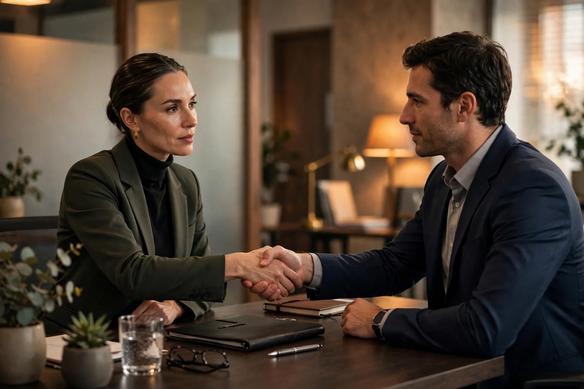 Confidential dental practice sale handshake