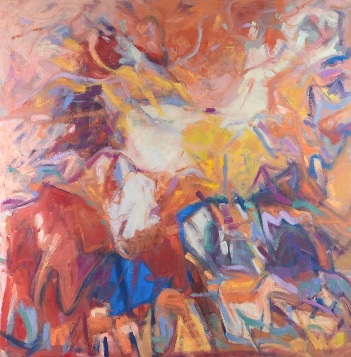 Forest Fireworks, 48" X 48", oil on canvas