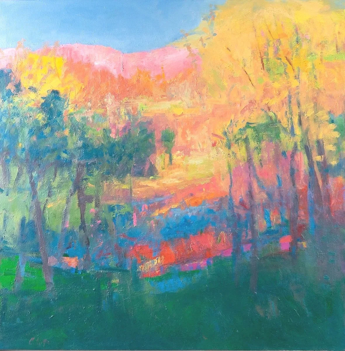 Hike to the Pass, 36" X 36", oil on canvas