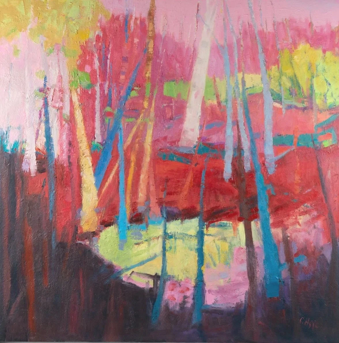 Red Earth Day, 36" X 36", oil on canvas