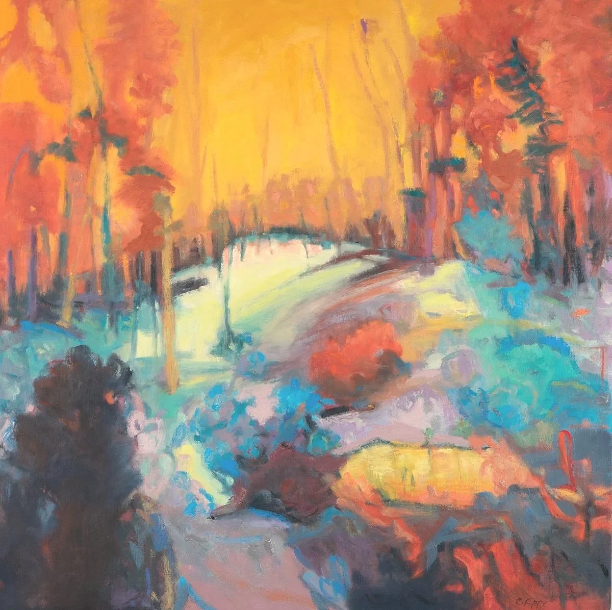 Thermal contrast, 36 x 36, oil on linen