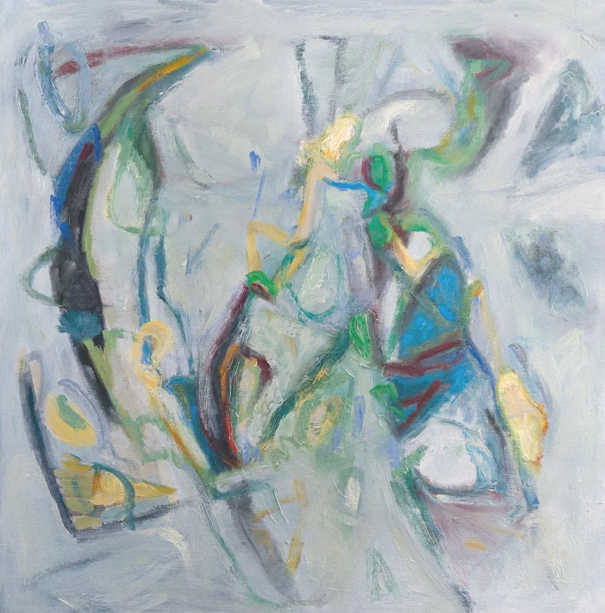 Tangled Up in Green and Blue, 20" X 20", oil on linen