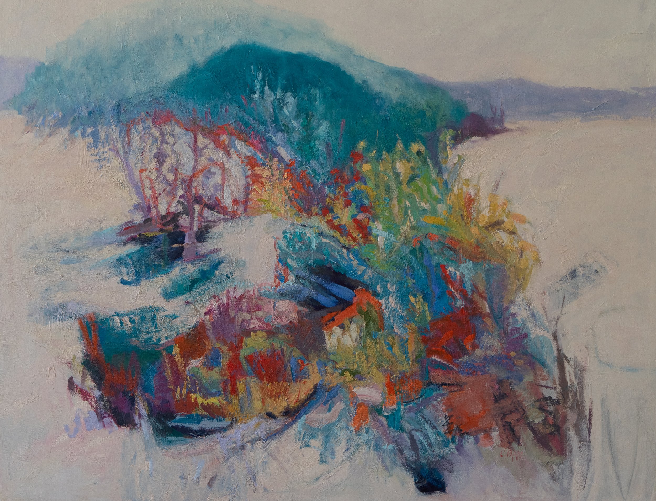 What's Left Behind, 48" X 60", oil on canvas, can be a diptych with "Beginnings"