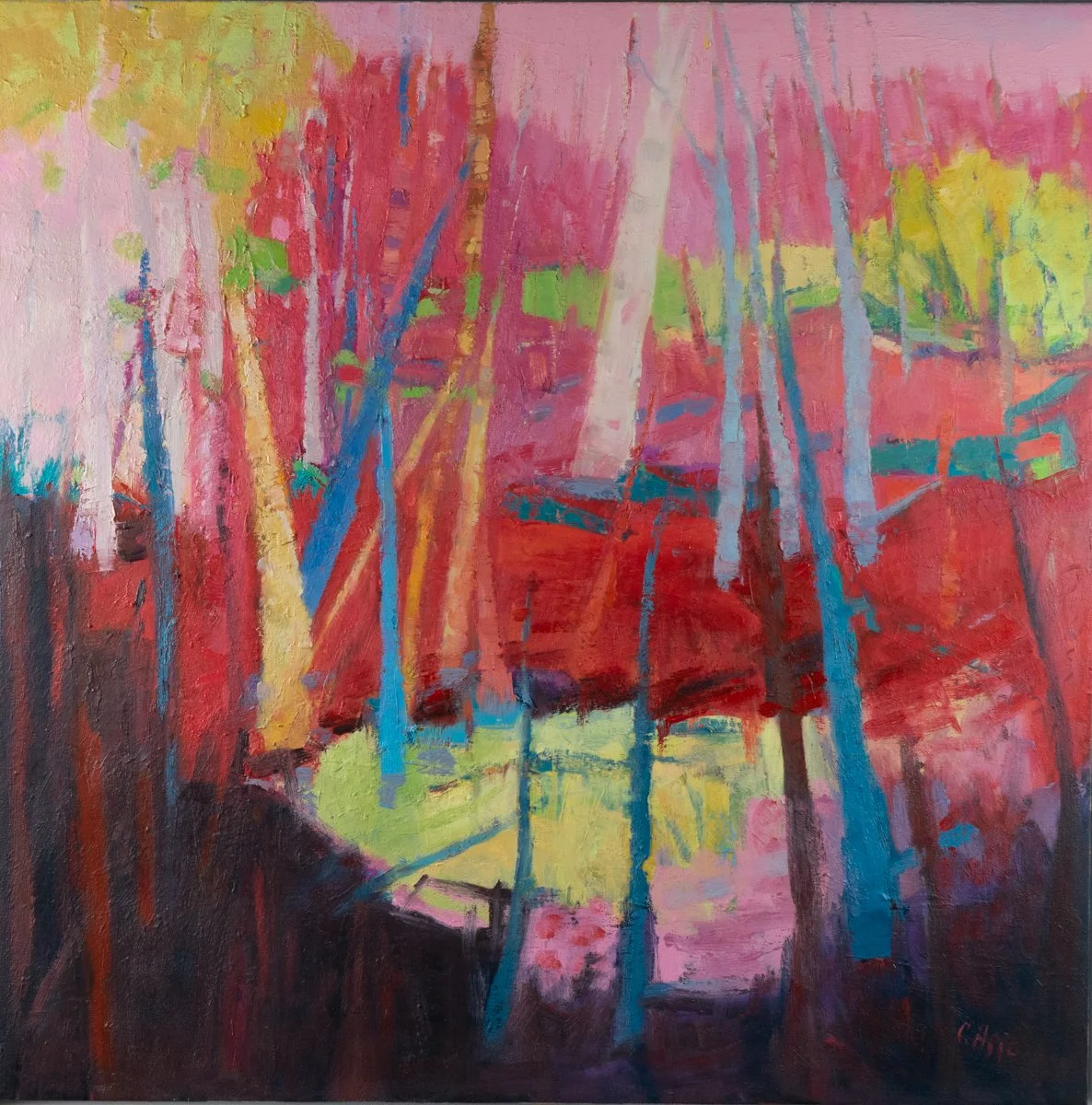 Red Earth Day, 36" X 36", oil on canvas