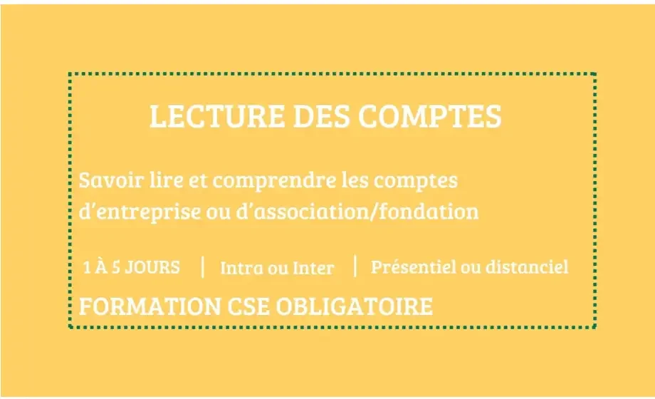 Formation CSE Tours- Lecture des comptes- présentiel ou distanciel