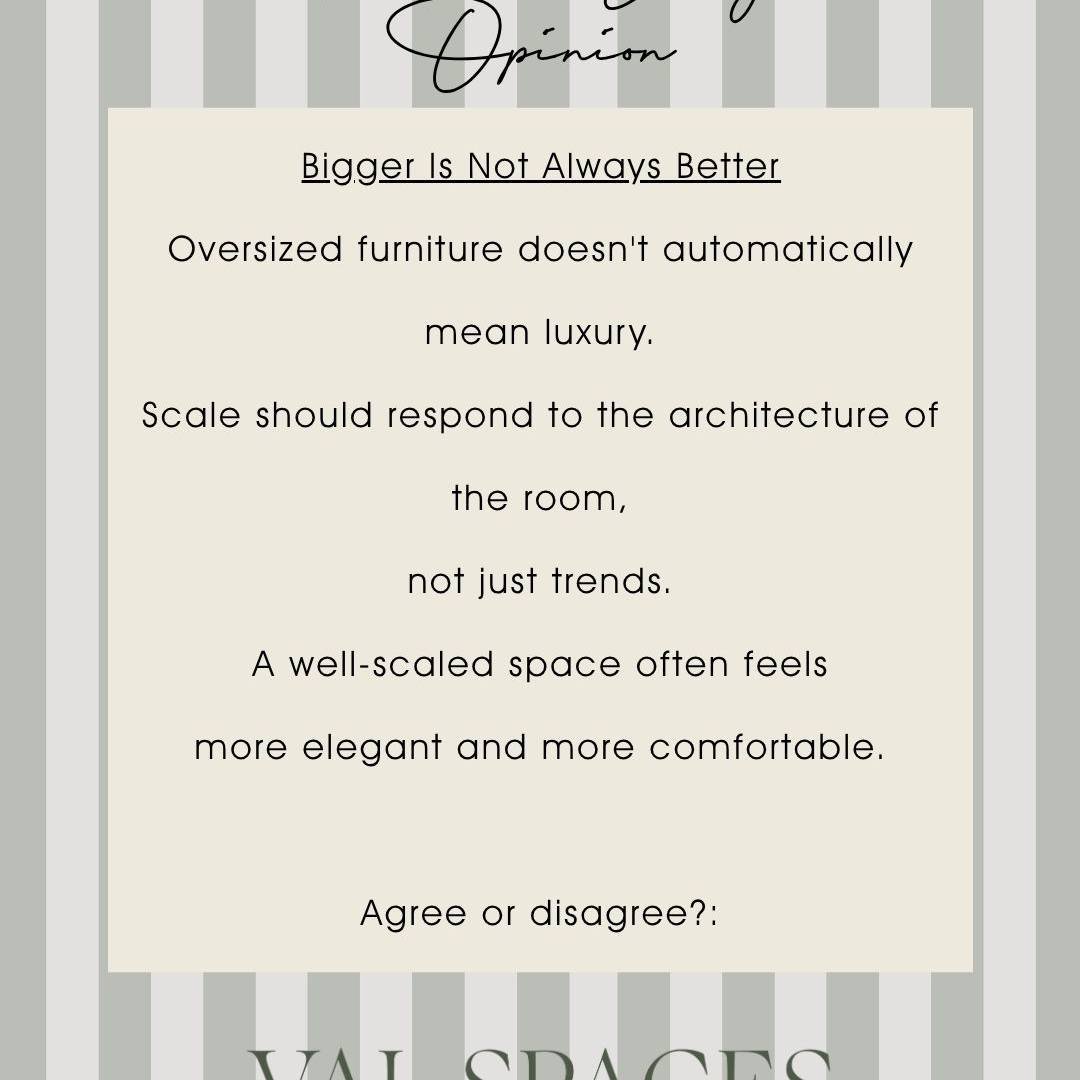 Unpopular opinion&hellip; but an important one.
Bigger furniture doesn&rsquo;t automatically mean better design.
When scale is off, even beautiful pieces can make a space feel heavy or disconnected.
In these spaces, every piece was selected in respon