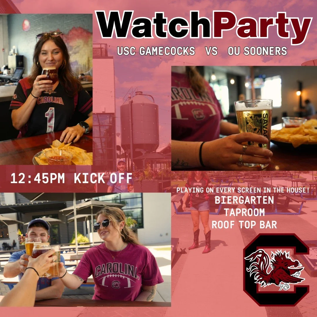 Saturday is game day - and we are ready to watch! Join us as we cheer on the Gamecocks for a win against the OU Sooners! 🏈

 #WestColumbia #FootballSeason #WestColumbiaSC #FallVibes #southcarolina #CollegeFootball #PumpkinBeer #SCEvents #westcolumbi