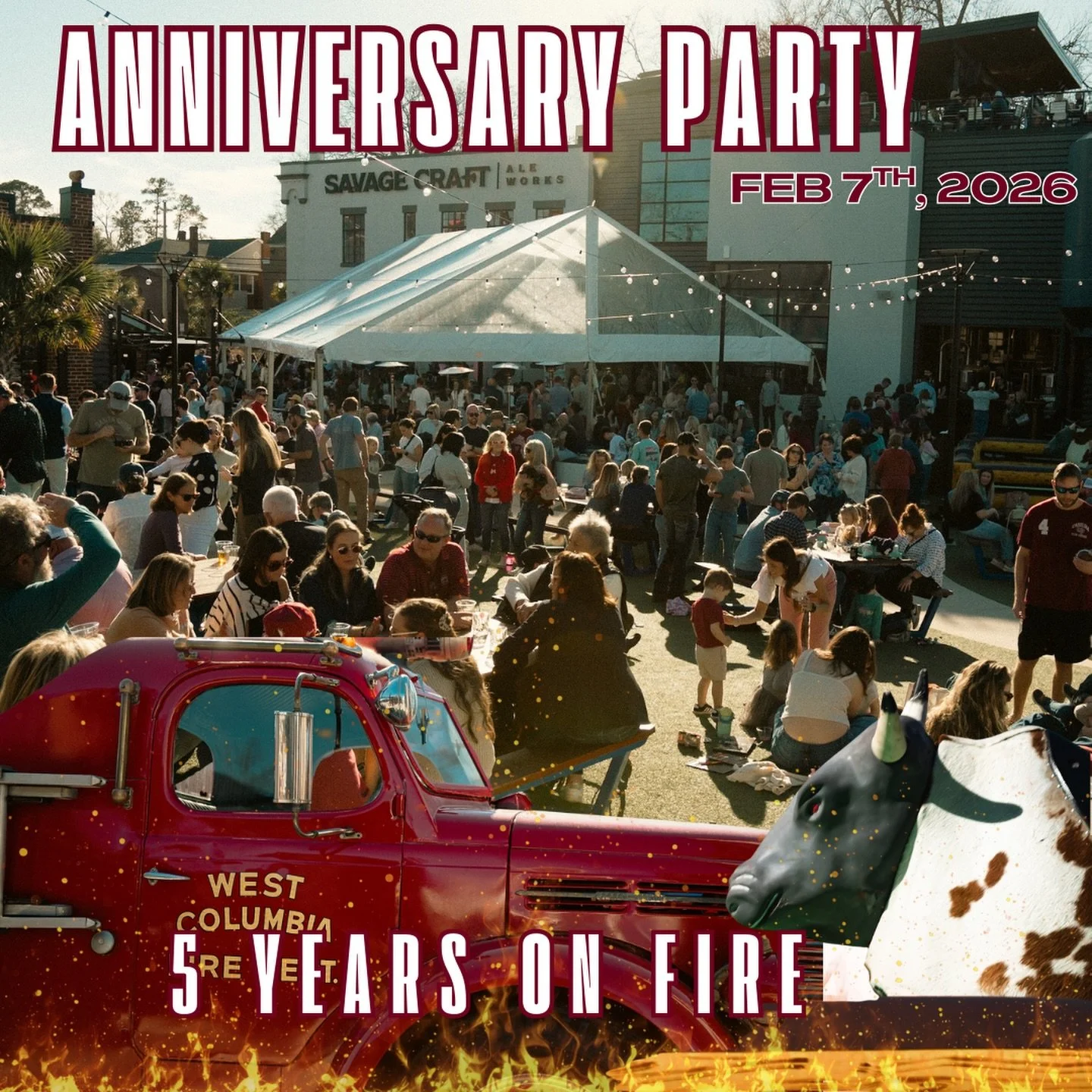 We didn&rsquo;t just make it 5 years, we set it on fire🔥
What to look forward to: 
&bull; New anniversary stout 
&bull; Signature cocktail
&bull; Live music all night
&bull; Beer garden games
&bull; Club Savage after party
There&rsquo;s only one way