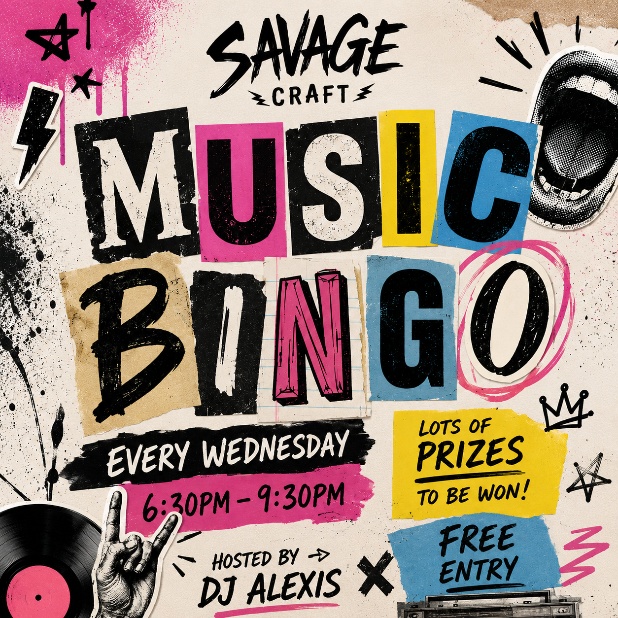 Savage Music Bingo