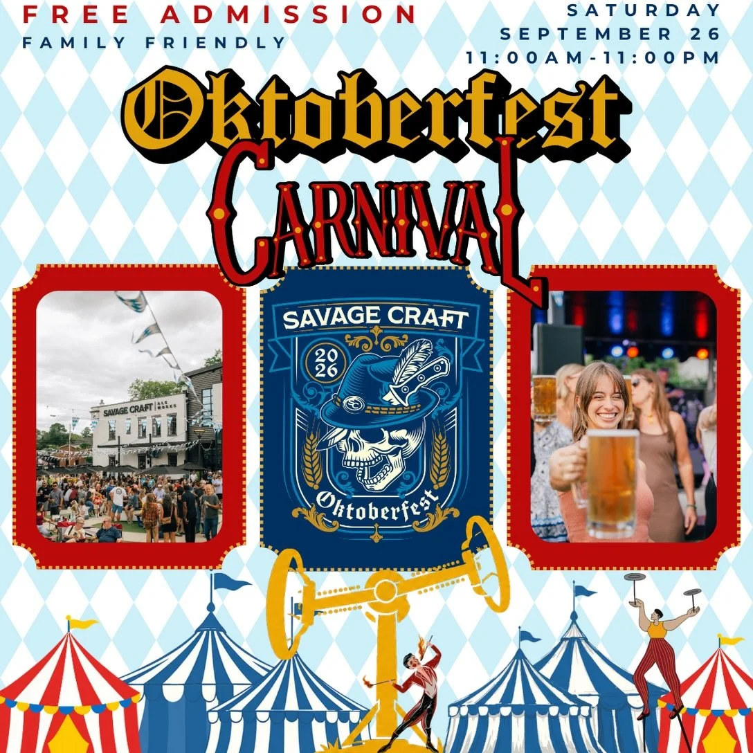🥨 ONE WEEK OUT! 🎡
Savage Oktoberfest is coming in HOT, and this year we&rsquo;re bringing the carnival! 🎪 Get ready for a day packed with beer, bites, games, music, and more fun than ever!! 

Mark your calendars for September 26th and come get you