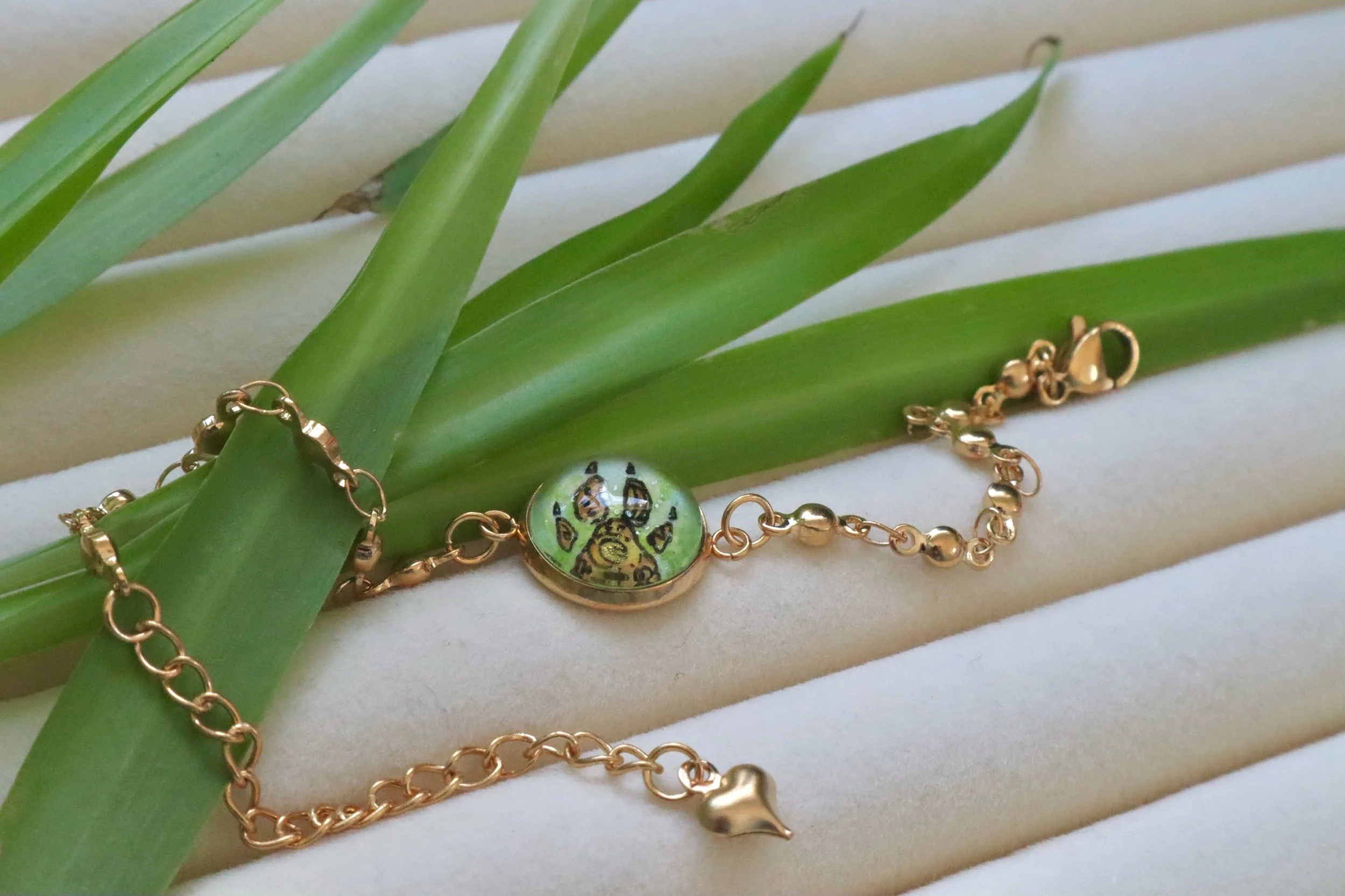 Handpainted paw from the wild necklace