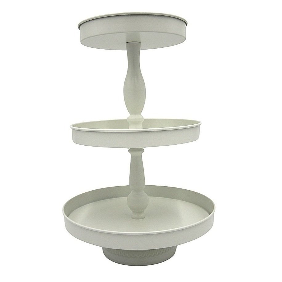 3-tier metal cupcake stand off-white holds 50 cupcakes