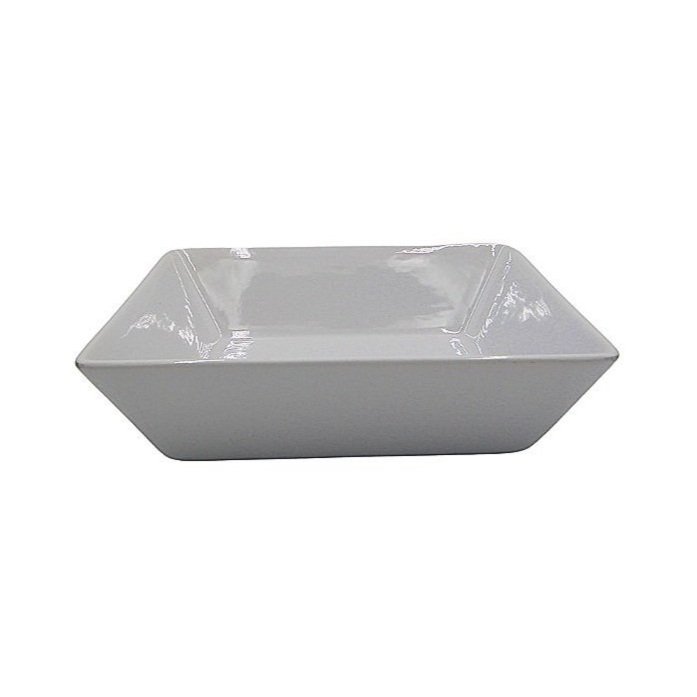 Large Square White Ceramic Bowl-12.5 in x 12.5 in