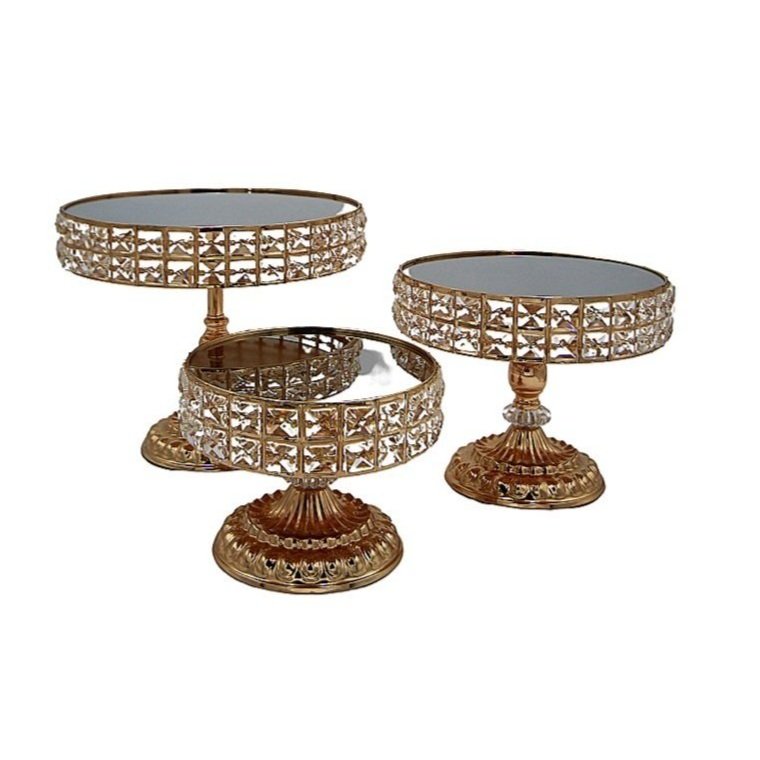 Small, Medium, Large Rose Gold Mirrored Cake Stands