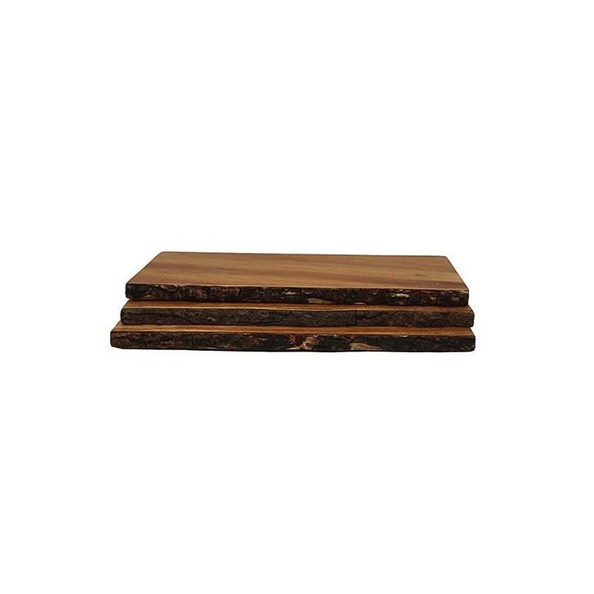 Charcuterie Board With Wood Bark-17x8 in