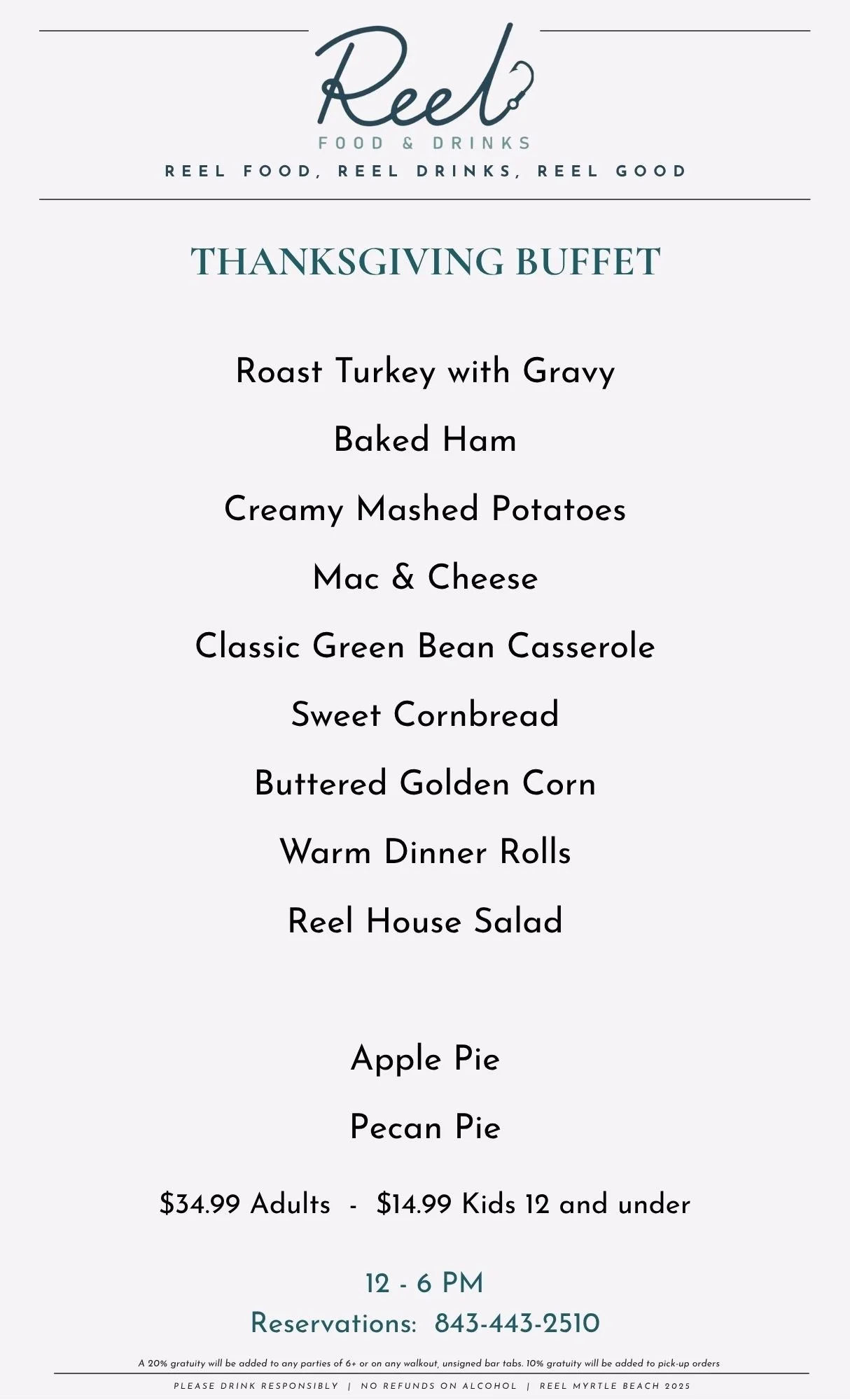 Reel Thanksgiving Menu