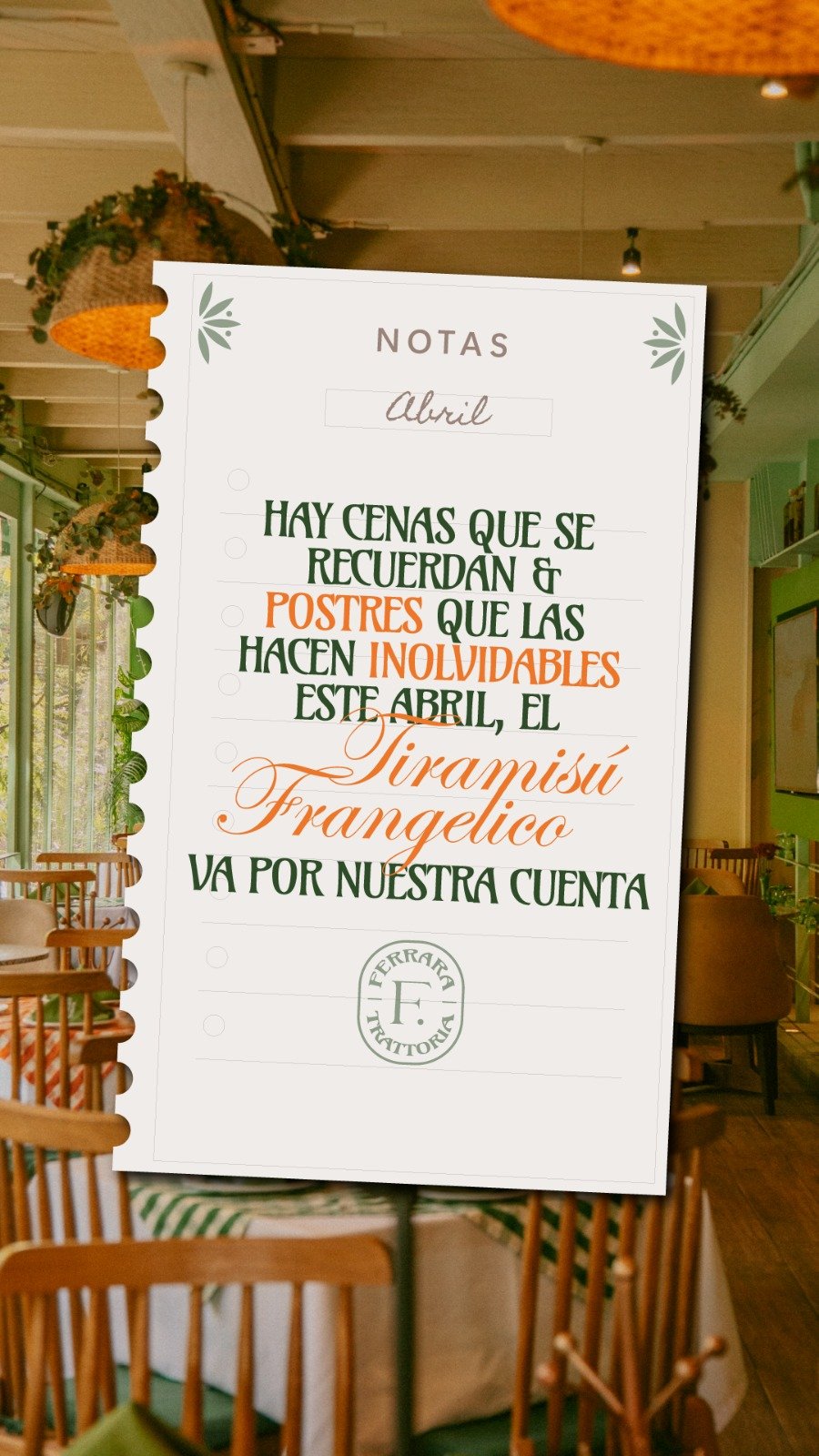 En abril el postre va por nuestra cuenta