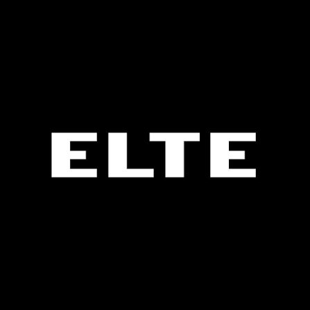 The word 'ELTE' in white capital letters on a black background.