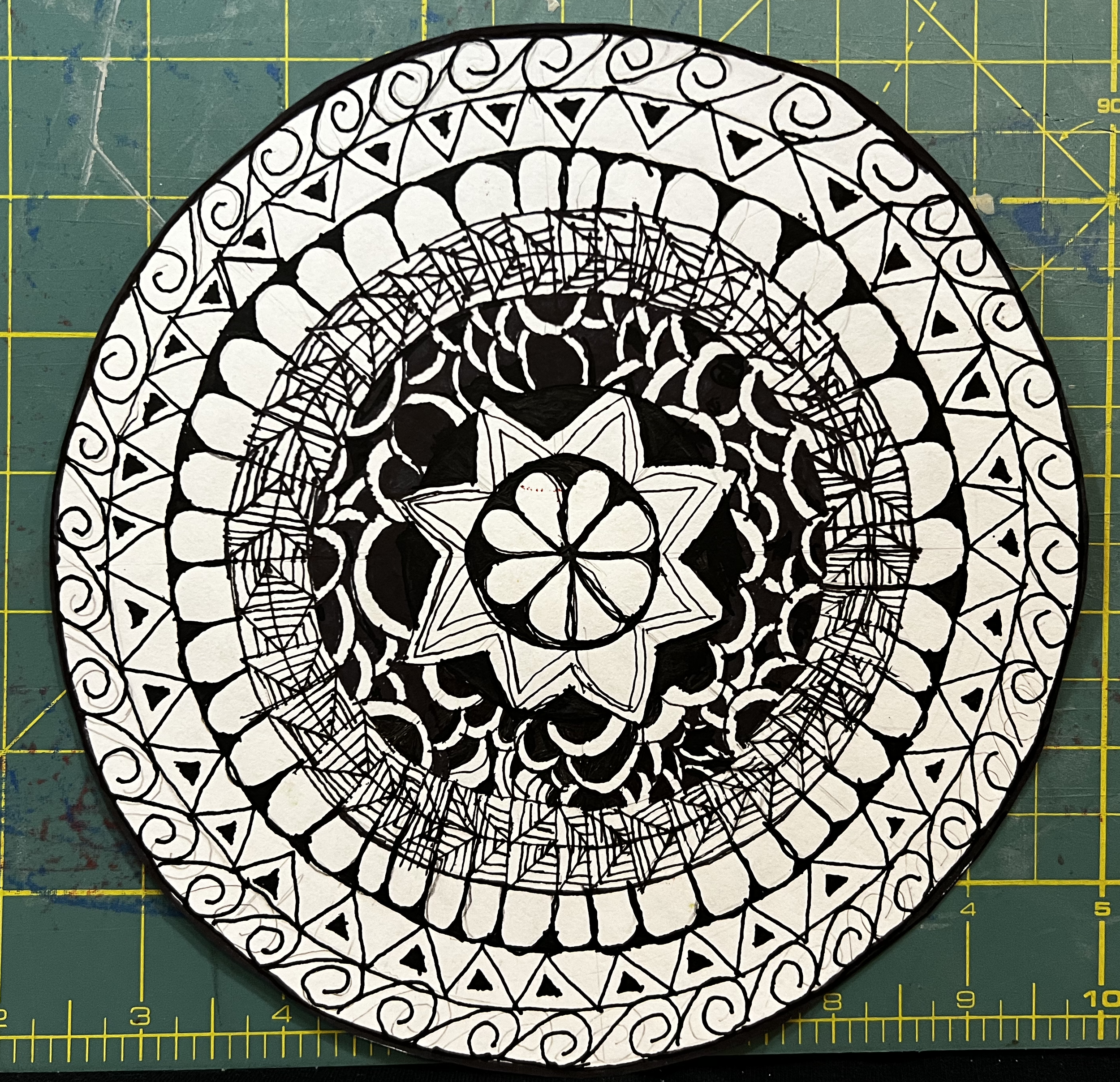 Black and white mandala
