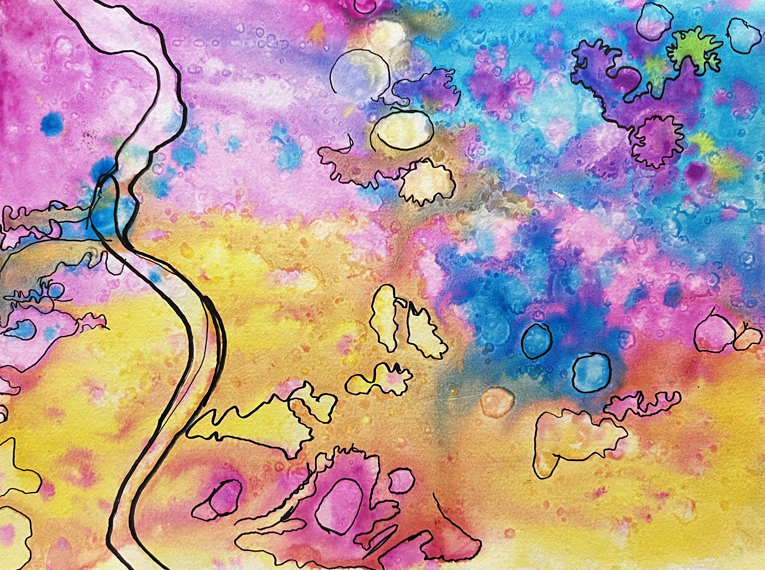 Abstract Painting, "Party Rainbow"