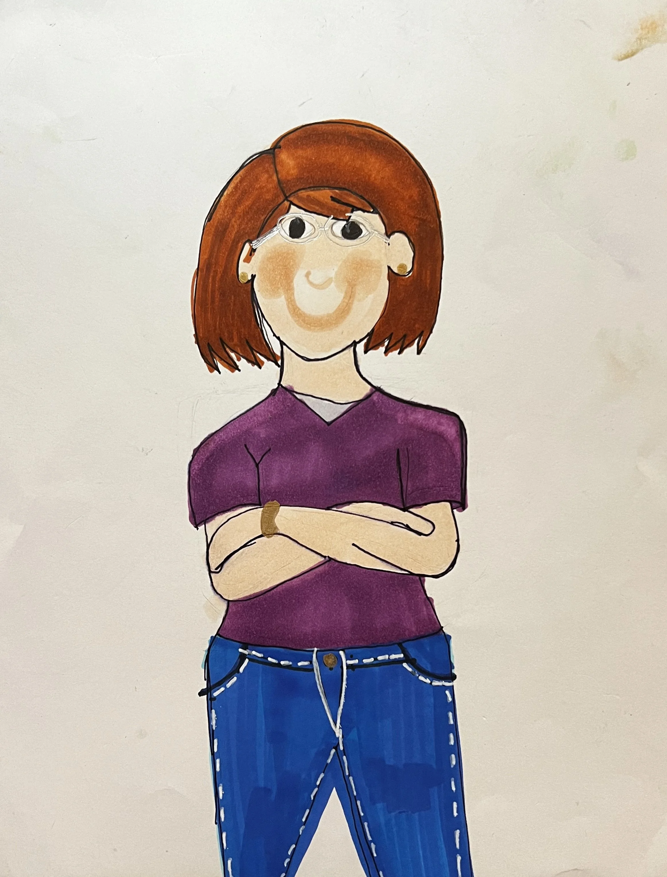 Smiling woman with crossed arms