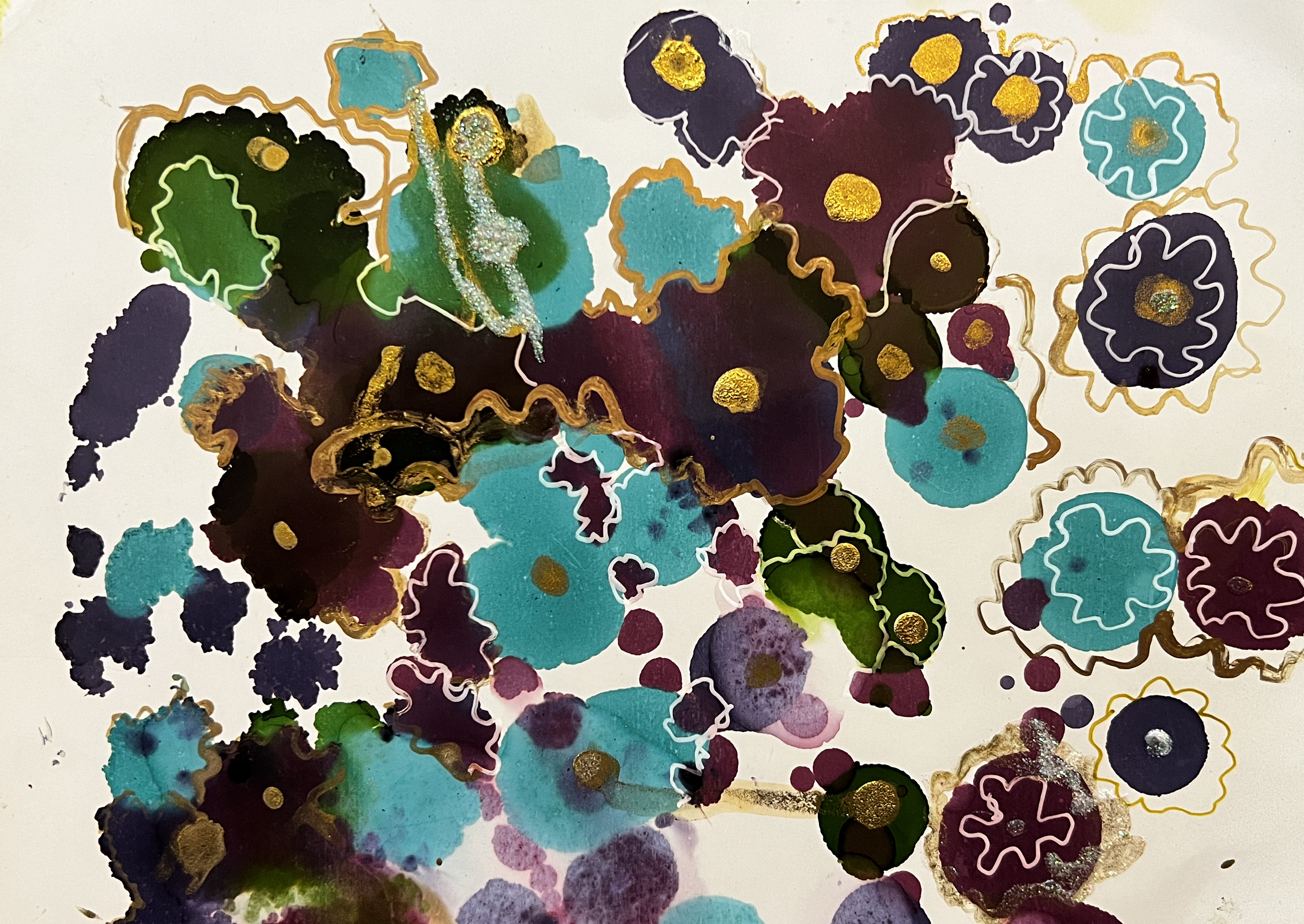 Abstract Painting, "Ink Drops"