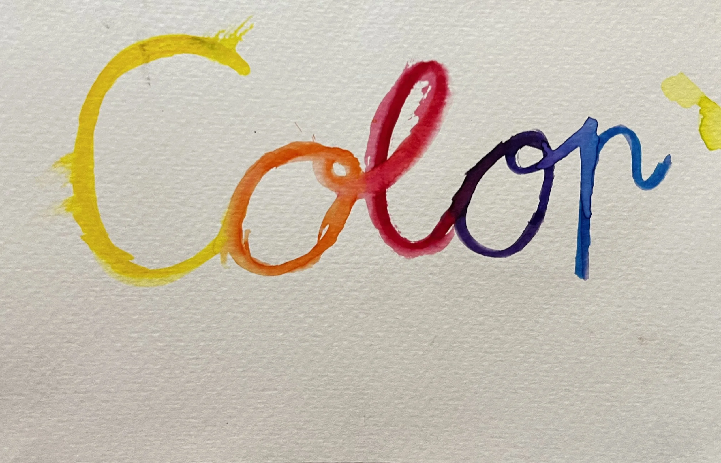 "Color" in rainbow cursive