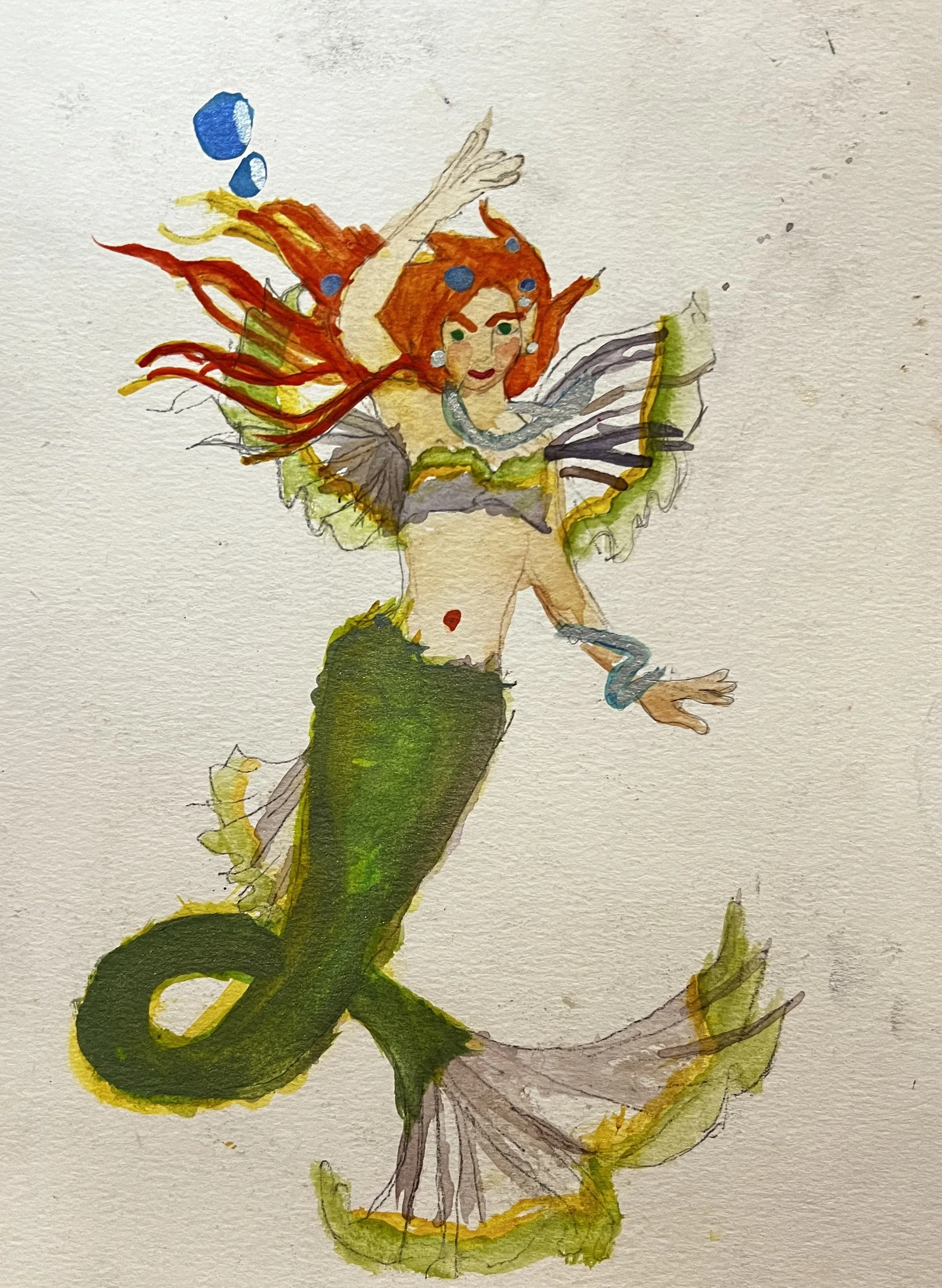 Mermaid with fish-fin wings