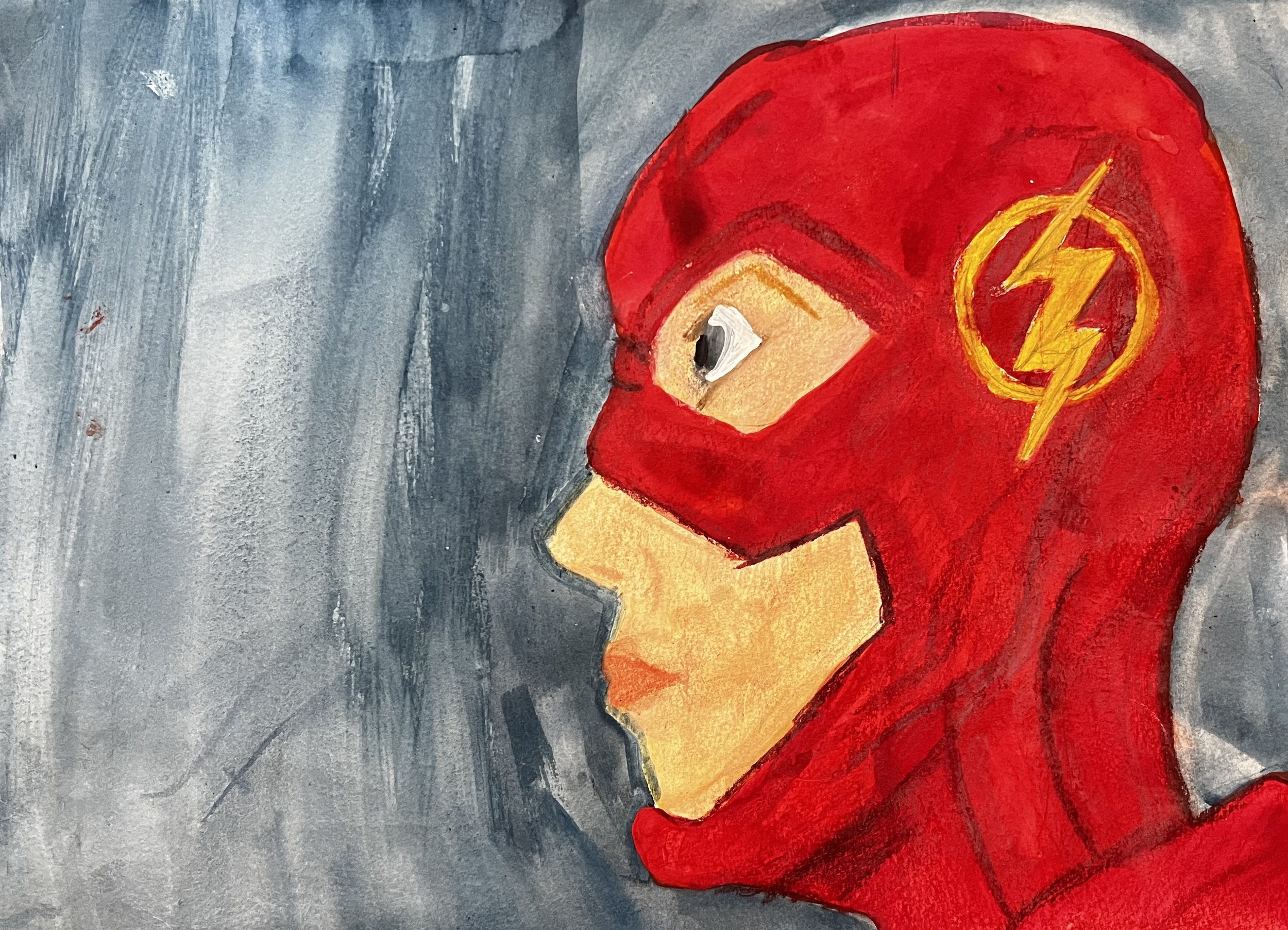 A face profile of the superhero "The Flash"