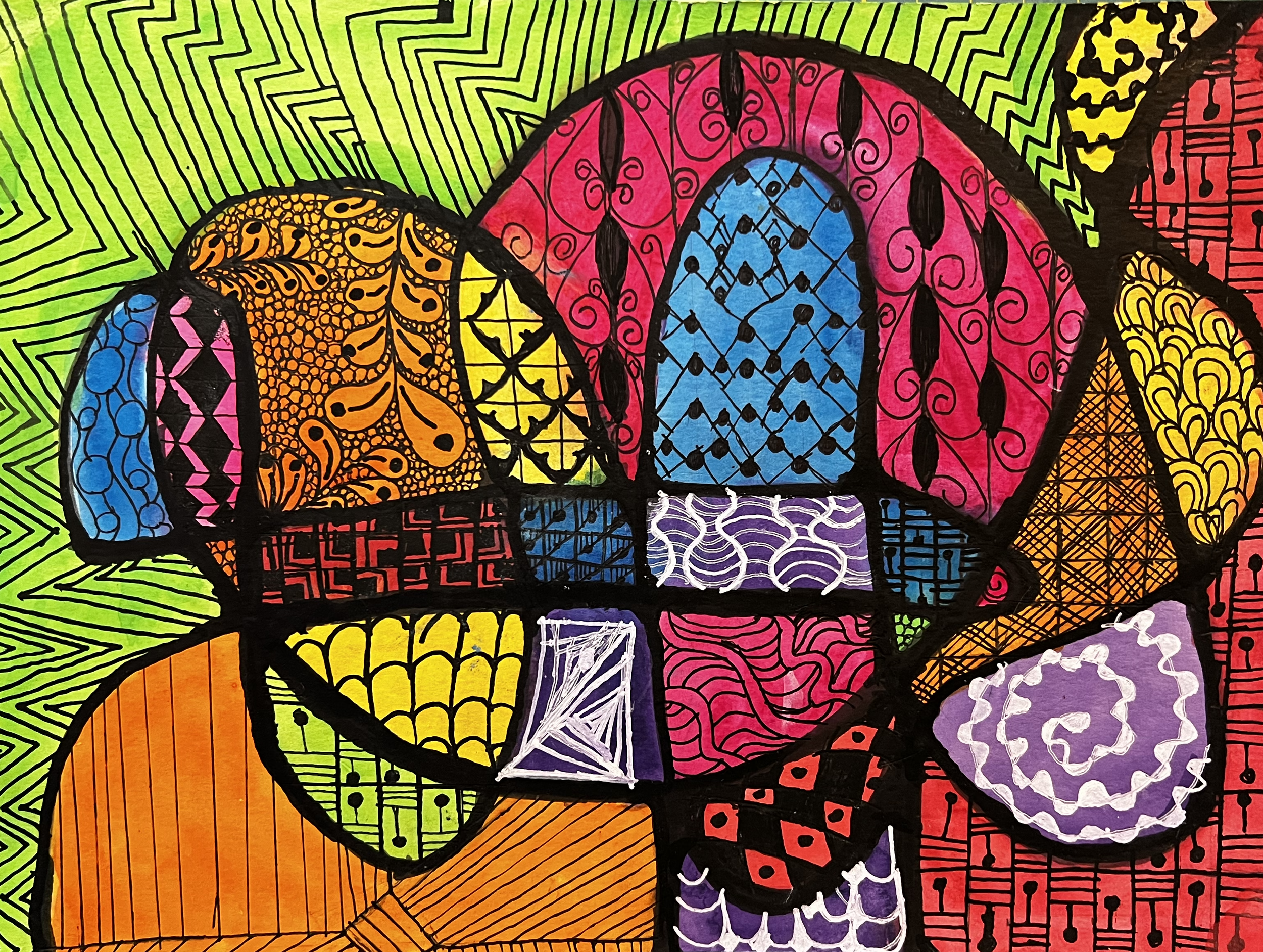 Squiggles with bright colors and patterns