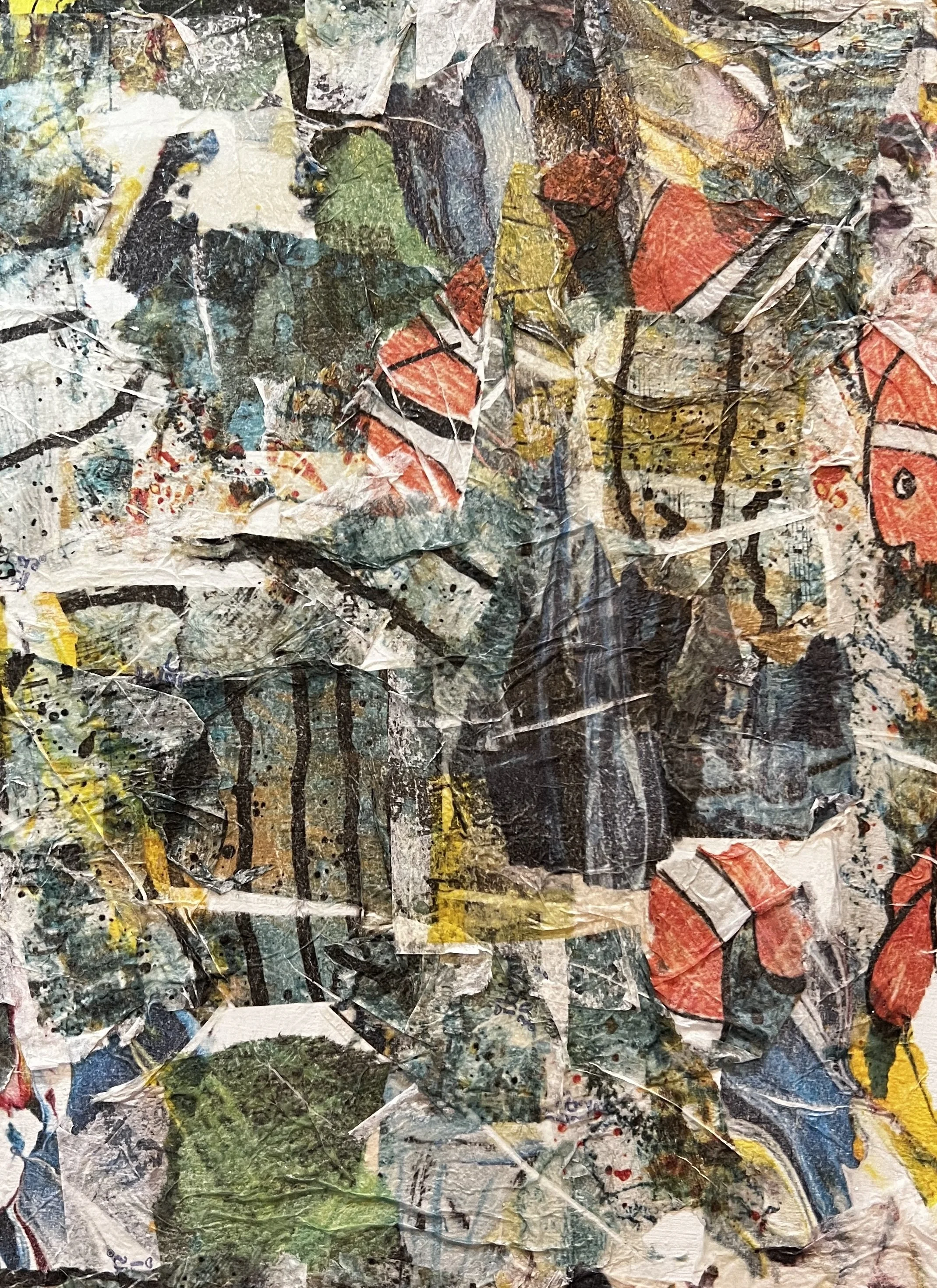 Painitng/ collage  featuring  clownfish