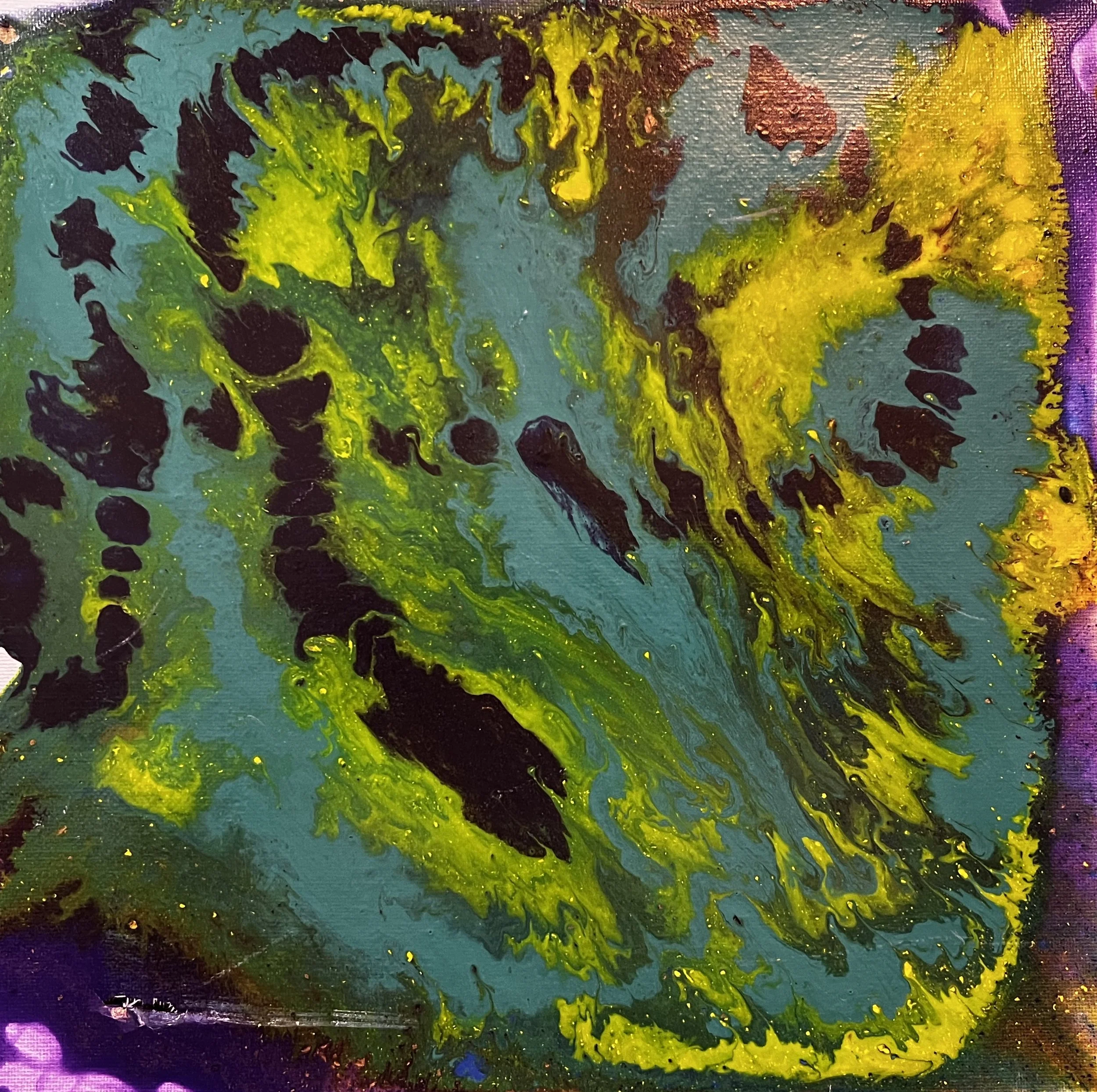 Abstract Painitng with fiery forms